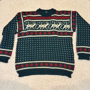 Dale of Norway Green and Red Nordic Sweater